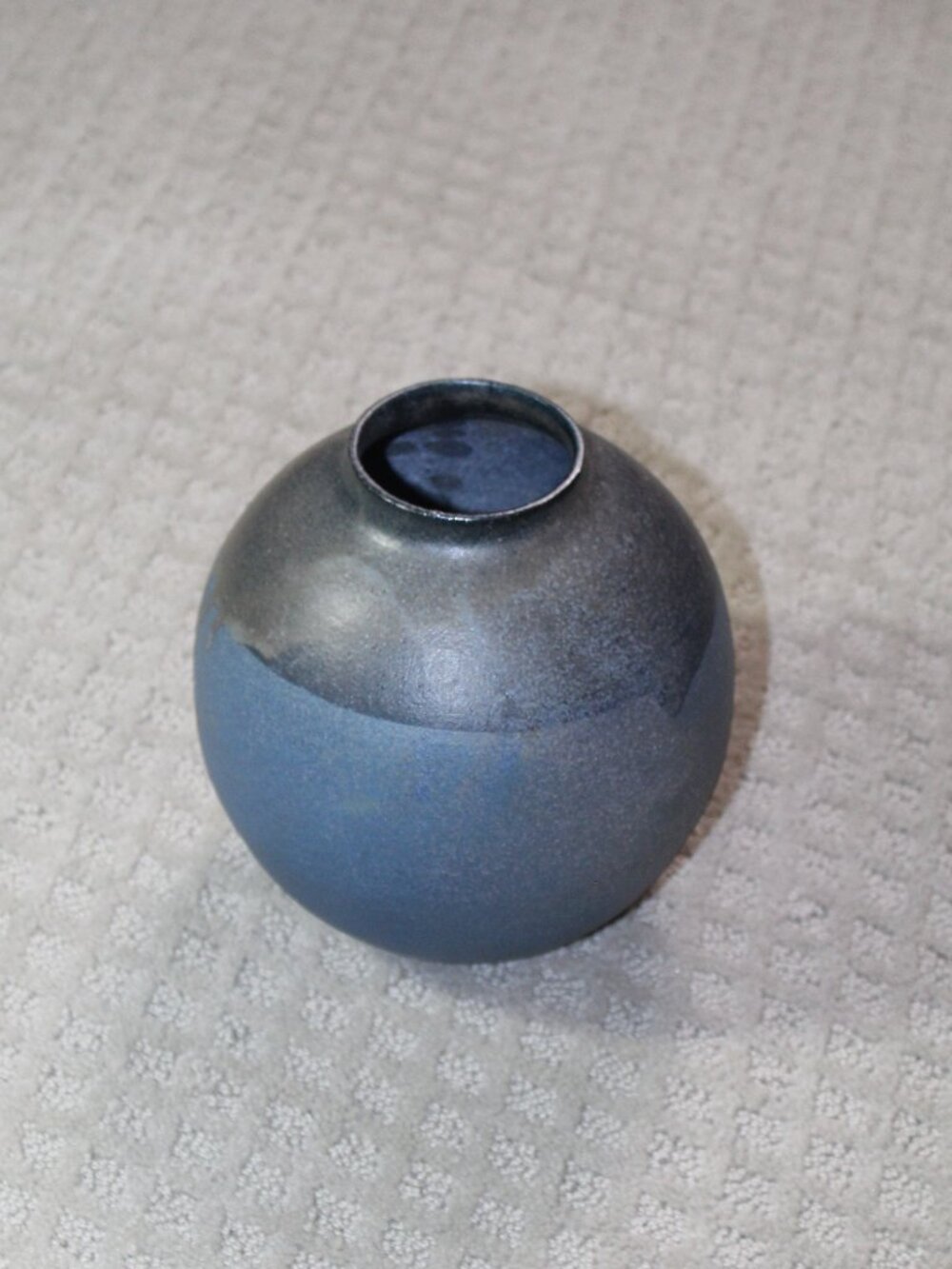 Vintage Matte Finish Stoneware 7"x6" Vase Signed Treadway